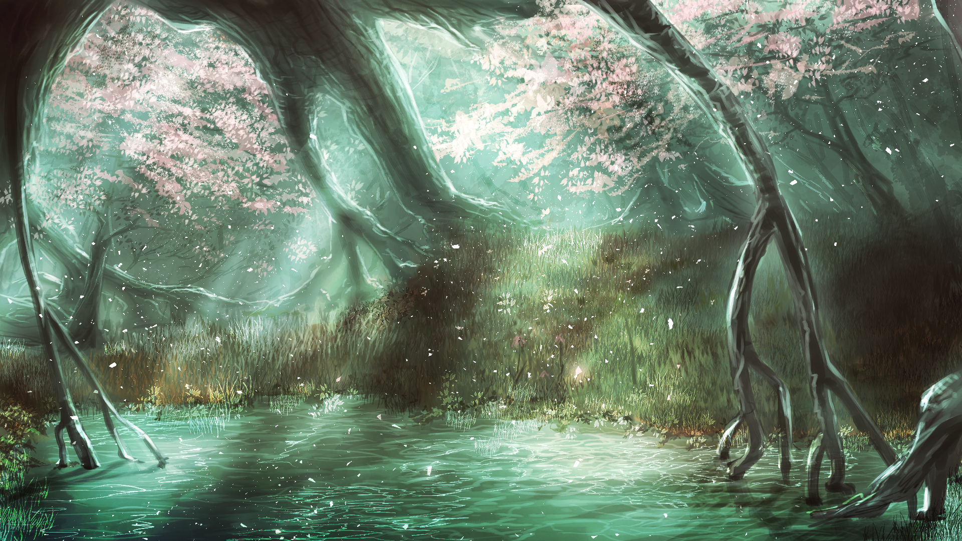 Anime Forest HD Wallpaper by smile