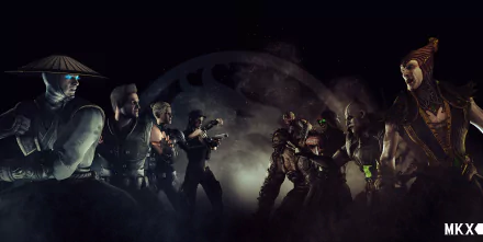 HD PC wallpaper featuring iconic characters from Mortal Kombat X, set against a dark, atmospheric background, ready for an epic showdown.