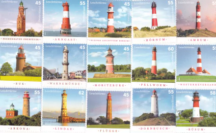 A collection of lighthouse Postage Stamps