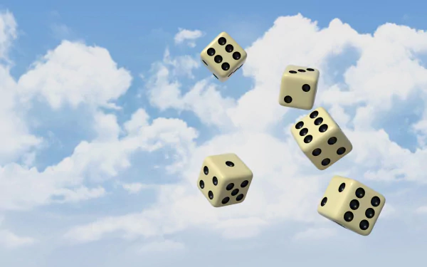  Dice thrown into the sky