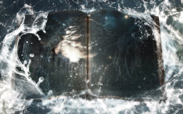 Fantasy Book Wave Water Drop HD Wallpaper | Background Image