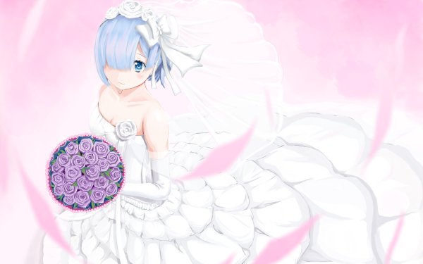 Anime Re:ZERO -Starting Life in Another World- Rem Short Hair Blue Eyes Blue Hair HD Wallpaper | Background Image