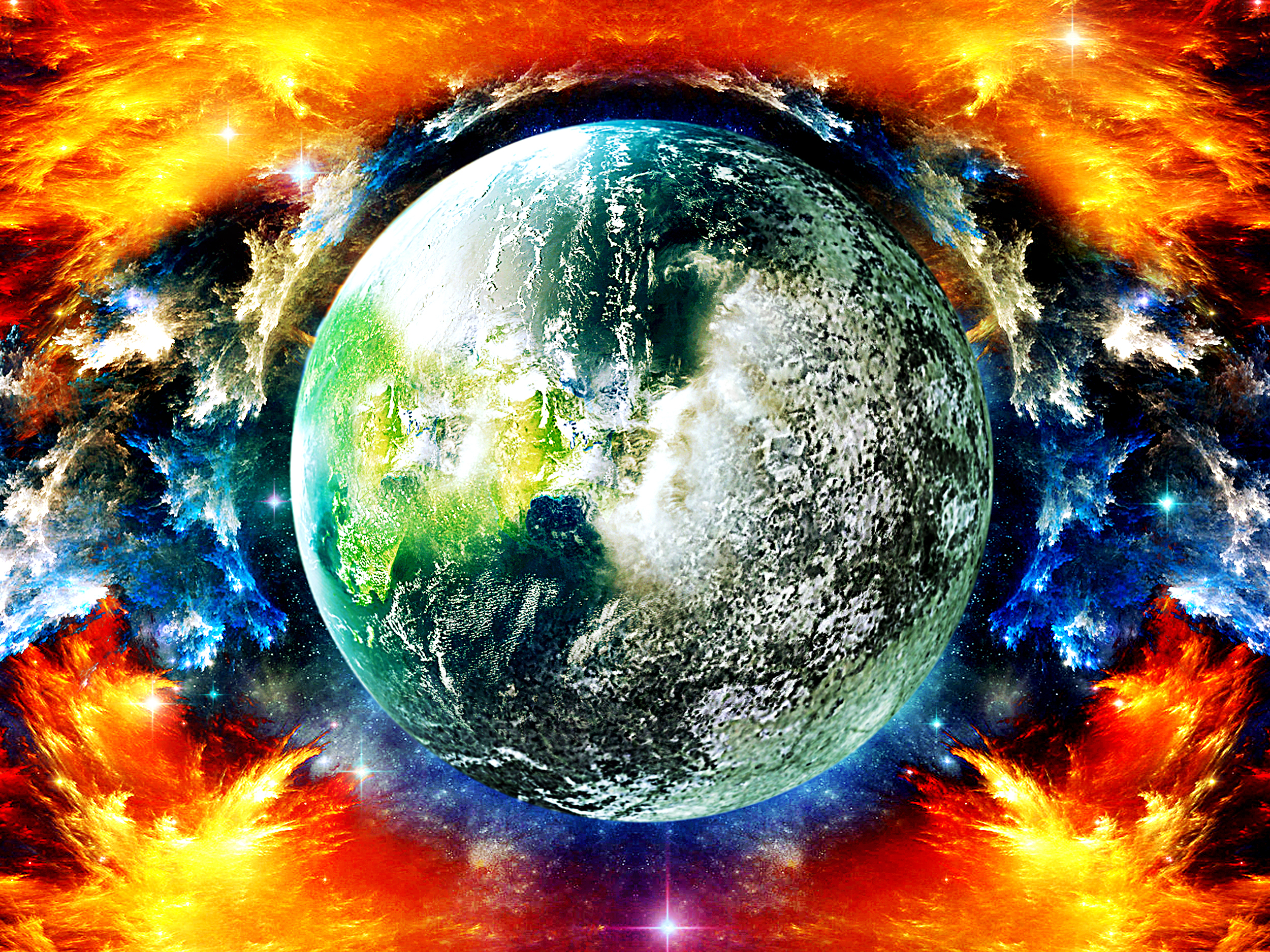 Planet in Colorful Space by Lemmy-X