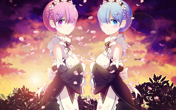 Anime Re:ZERO -Starting Life in Another World- Rem Ram Short Hair Blue Eyes Blue Hair HD Wallpaper | Background Image