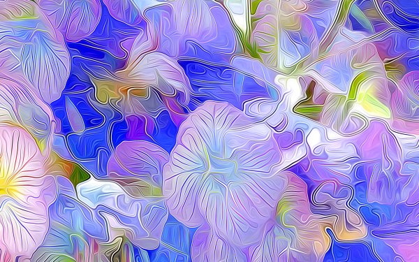 Artistic Painting Flower Colors Blue Purple HD Wallpaper | Background Image