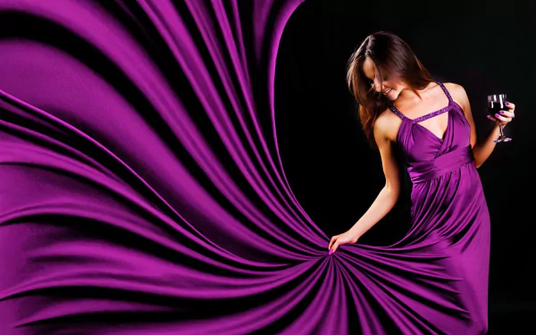  Girl in Purple Gown