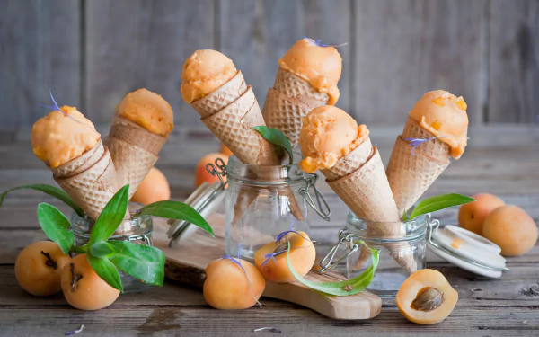 fruit apricot still life summer food ice cream HD Desktop Wallpaper | Background Image