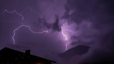 purple sky night photography lightning HD Desktop Wallpaper | Background Image