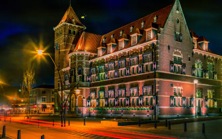  Building in Amsterdam at Night