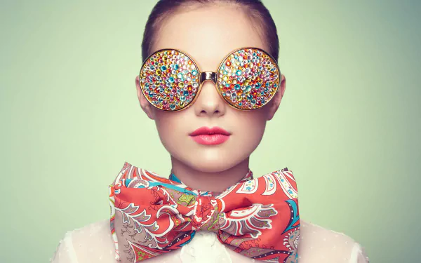 face glasses bow (Clothing) woman artistic HD Desktop Wallpaper | Background Image