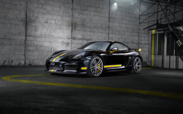 car black car Porsche Porsche Cayman vehicle Porsche Cayman GT4 HD Desktop Wallpaper | Background Image