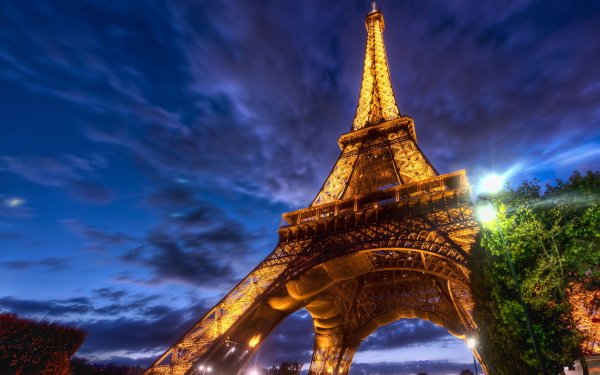 Hecho por el hombre Torre Eiffel Monumentos París Noche Luz Francia Monumento Fondo de pantalla HD | Fondo de Escritorio