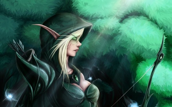 Video Game World Of Warcraft Warcraft Elf Woman Warrior Pointed Ears Archer HD Wallpaper | Background Image