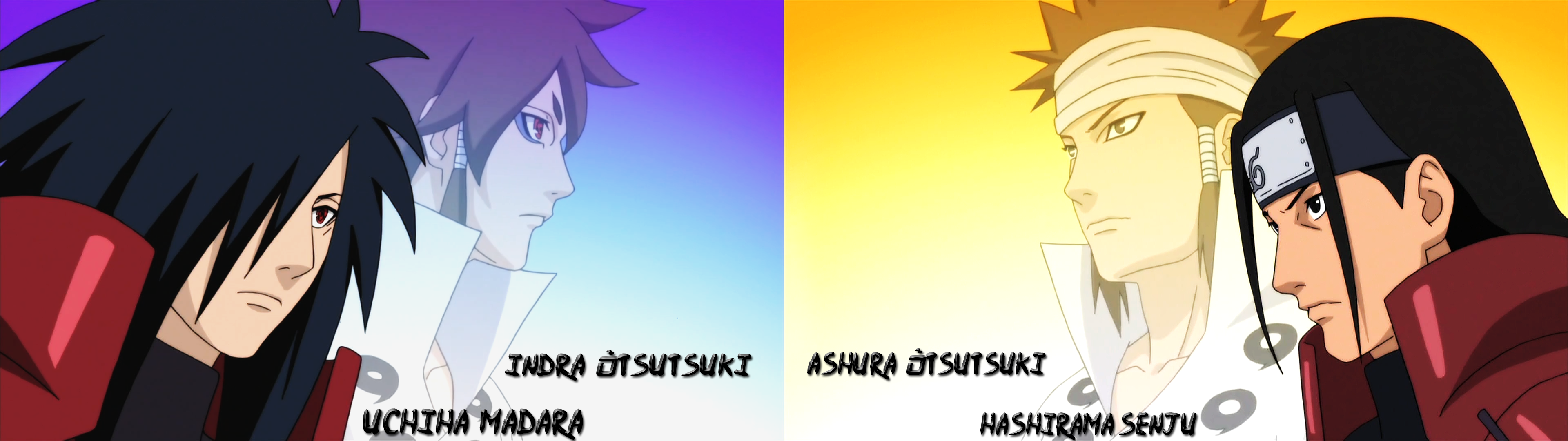 Uchiha Madara (Indra Õtsutsuki) & Senju Hashirama (Ashura Õtsutsuki) /  Background anime Naruto