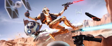 TIE Fighter R2-D2 C-3PO Sci Fi Star Wars HD Desktop Wallpaper | Background Image