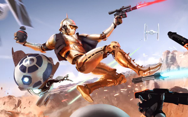 TIE Fighter R2-D2 C-3PO Sci Fi Star Wars HD Desktop Wallpaper | Background Image