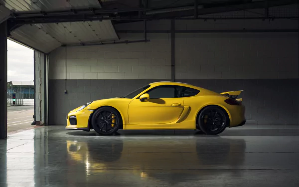 car yellow car Porsche Porsche Cayman vehicle Porsche Cayman GT4 HD Desktop Wallpaper | Background Image