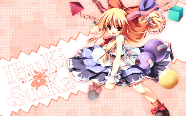 Suika Ibuki Anime Touhou HD Desktop Wallpaper | Background Image