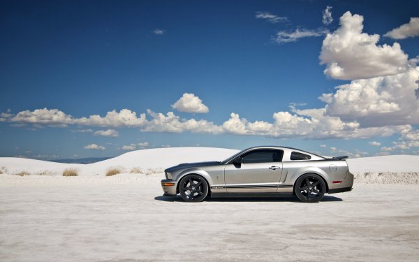 Vehicles Ford Mustang Shelby GT500 Ford Ford Mustang Silver Car Car Muscle Car Desert HD Wallpaper | Background Image