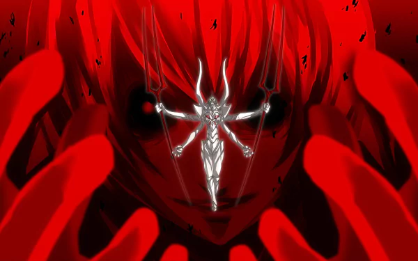HD desktop wallpaper featuring Evangelion Unit-13 from the anime Evangelion: 3.0 You Can (Not) Redo, depicted with glowing white details against a red and black background.