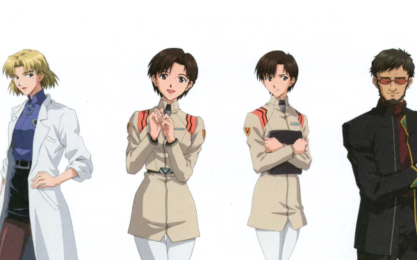 Gendo Ikari Maya Ibuki Ritsuko Akagi Anime Neon Genesis Evangelion HD Desktop Wallpaper | Background Image