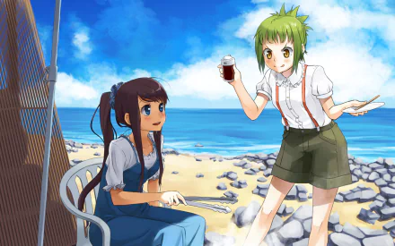 Futaba Ooki Hikari Kohinata Anime Amanchu! HD Desktop Wallpaper | Background Image