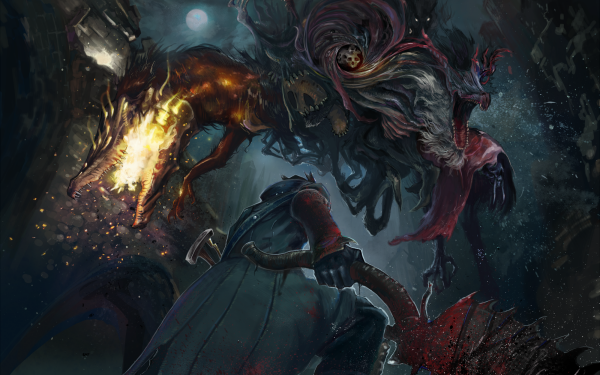 Video Game Bloodborne Warrior Dark Creature HD Wallpaper | Background Image