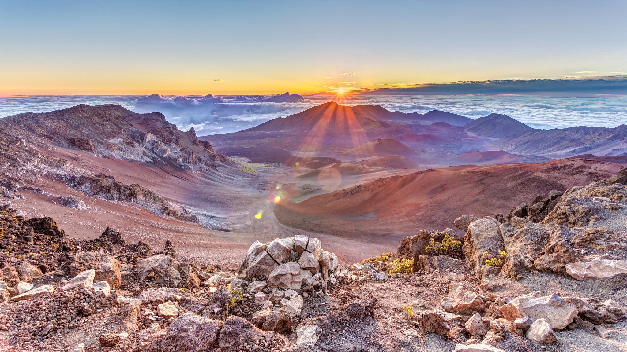 Download Cloud Mountain Horizon Nature Sunbeam Landscape Sunrise HD ...