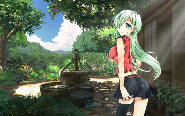 Anime The Seven Deadly Sins Elizabeth Liones Blue Eyes Skirt Long Hair Green Hair HD Wallpaper | Background Image