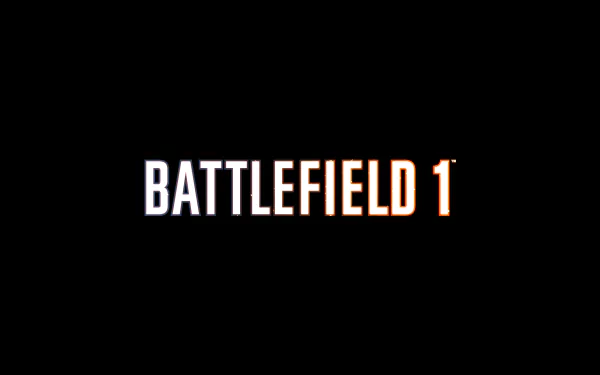 Logo of Battlefield 1 displayed on a sleek black background, designed for an 8K Ultra HD PC desktop wallpaper and background.