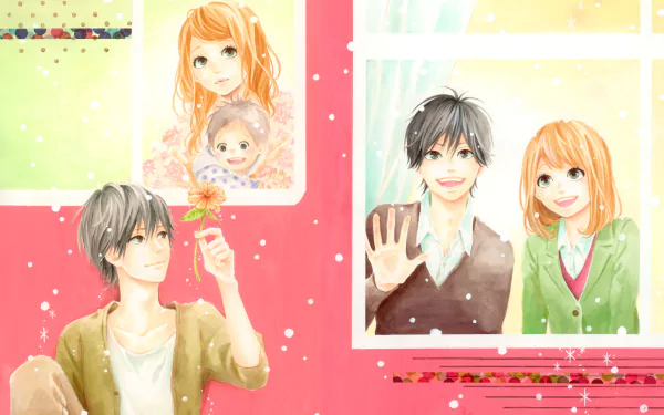 Kakeru Naruse Naho Takamiya Anime orange (Color) Orange Anime HD Desktop Wallpaper | Background Image