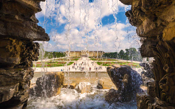fountain garden palace Austria Vienna man made Schönbrunn Palace HD Desktop Wallpaper | Background Image