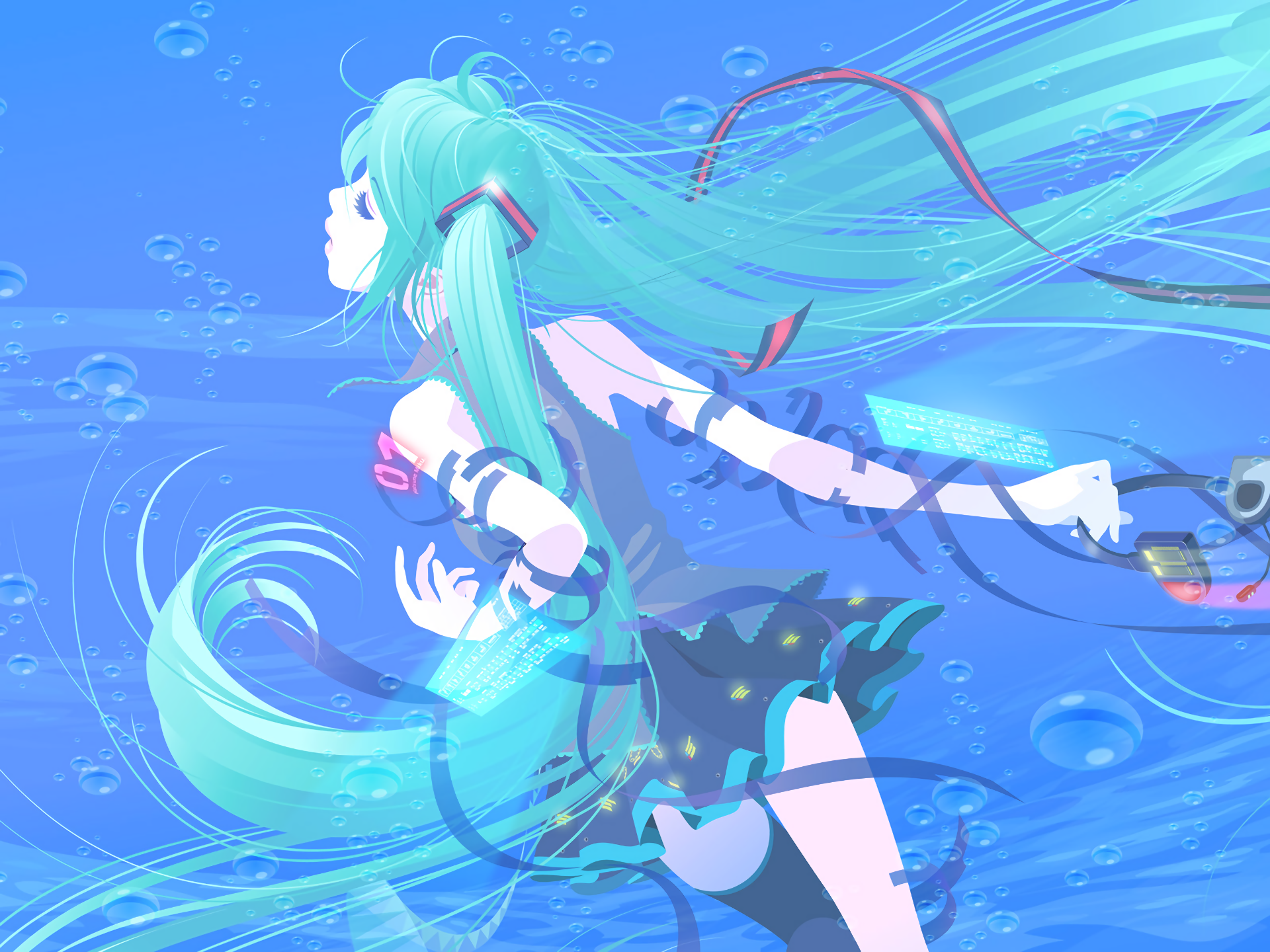Download Hatsune Miku Anime Vocaloid HD Wallpaper by Hata Hata