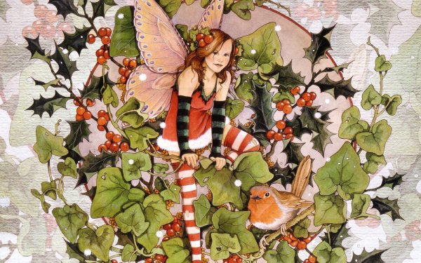 Christmas fantasy fairy HD Desktop Wallpaper | Background Image
