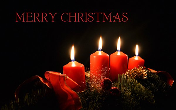 Holiday Christmas Candle Christmas Ornaments Ribbon HD Wallpaper | Background Image
