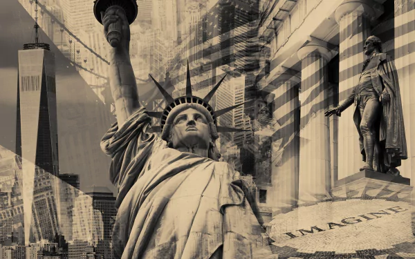 sepia Statue of Liberty man made New York HD Desktop Wallpaper | Background Image