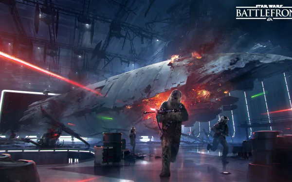 Chewbacca Star Wars Battlefront (2015) video game HD Desktop Wallpaper | Background Image