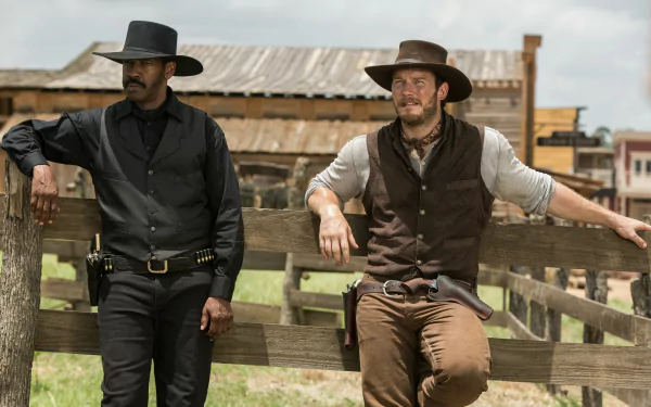 Chris Pratt Denzel Washington The Magnificent Seven movie The Magnificent Seven (2016) HD Desktop Wallpaper | Background Image
