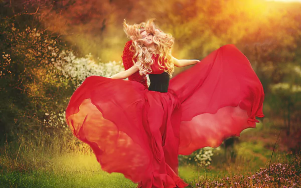  Girl in Red Dress