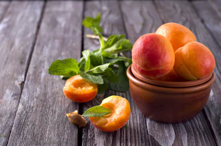 mint fruit food apricot HD Desktop Wallpaper | Background Image