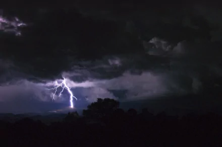  Bolt of lightning in a thunderstorm by skeeze