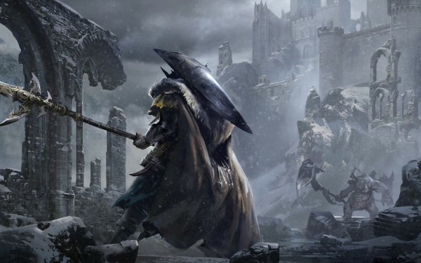 Fantasy Warrior Snow Castle Creature HD Wallpaper | Background Image
