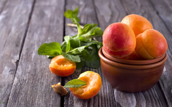 mint fruit food apricot HD Desktop Wallpaper | Background Image