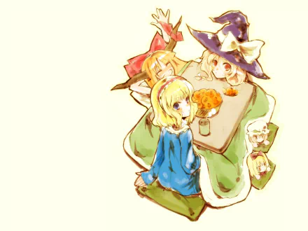 Marisa Kirisame Suika Ibuki Hourai (Touhou) Alice Margatroid Anime Touhou HD Desktop Wallpaper | Background Image