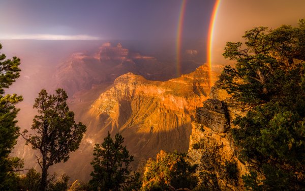 Earth Landscape Nature Rainbow Horizon Cliff Canyon HD Wallpaper | Background Image