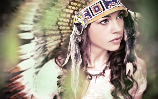 beautiful face woman native american HD Desktop Wallpaper | Background Image