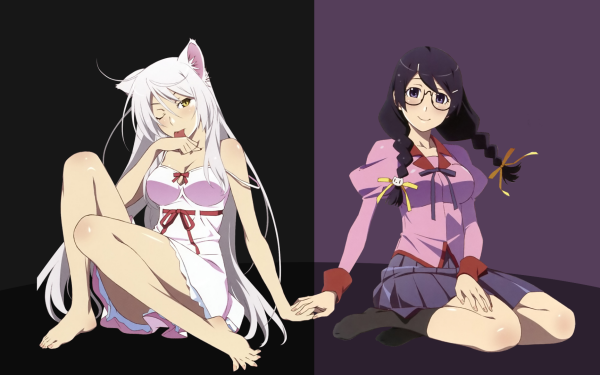 Anime Monogatari (Series) Tsubasa Hanekawa Black Hanekawa HD Wallpaper | Background Image