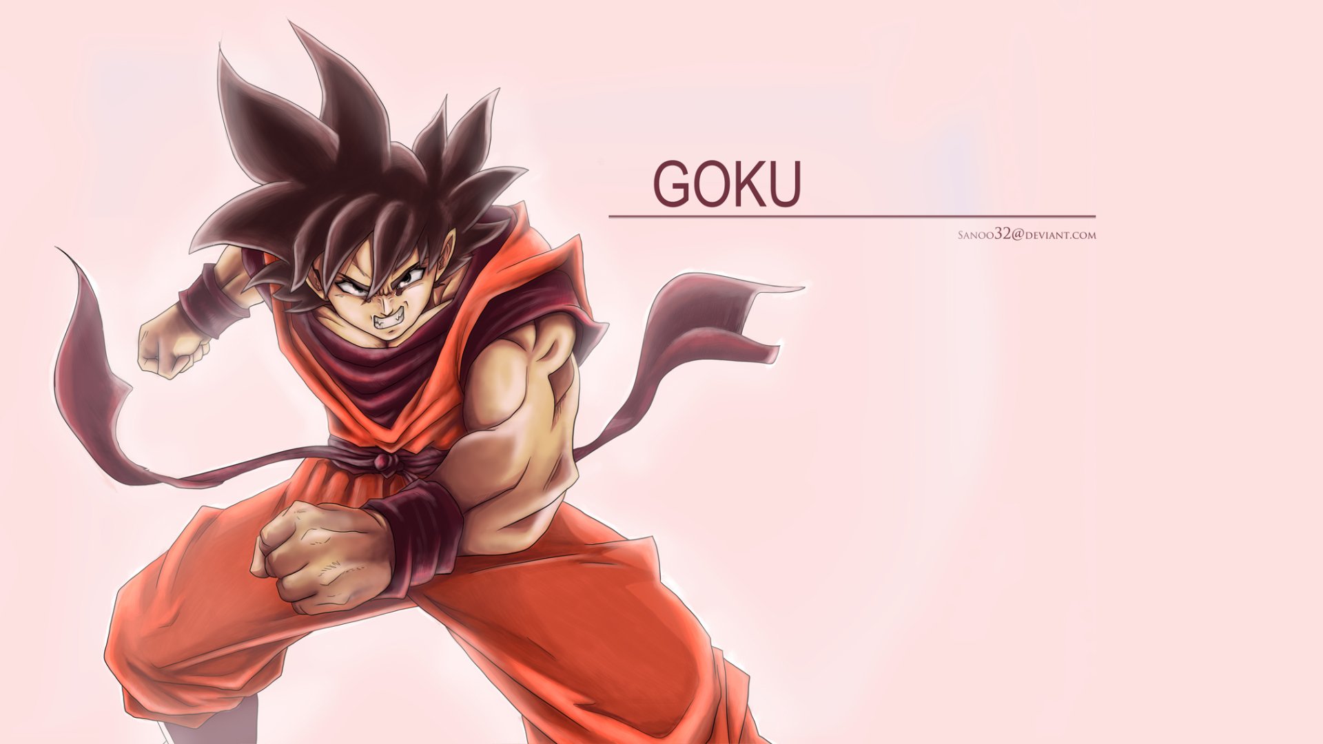 Goku from Dragon Ball Z in an HD anime wallpaper. He displays a dynamic pose, showcasing his iconic orange outfit and powerful energy. A vibrant background complements the action.