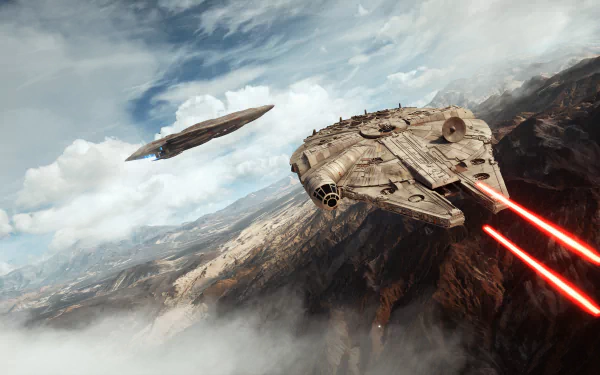 Millennium Falcon video game Star Wars Battlefront (2015) HD Desktop Wallpaper | Background Image