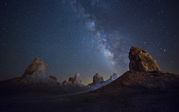 Sci Fi Milky Way Night Stars Starry Sky Desert Nature HD Wallpaper | Background Image